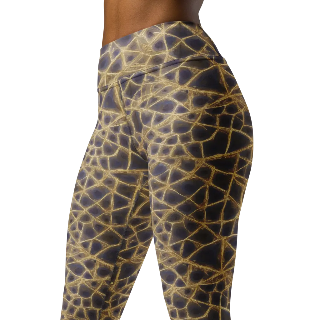 Gilded Labyrinth on Yoga Leggings — Left Front