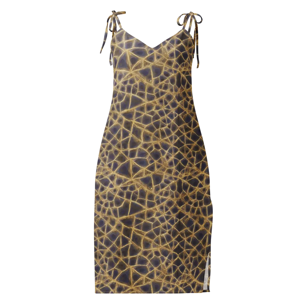 Gilded Labyrinth on Slip Dress — Front