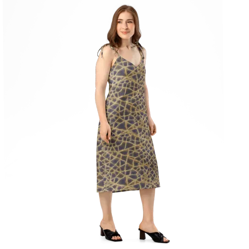 Gilded Labyrinth on a Slip Dress