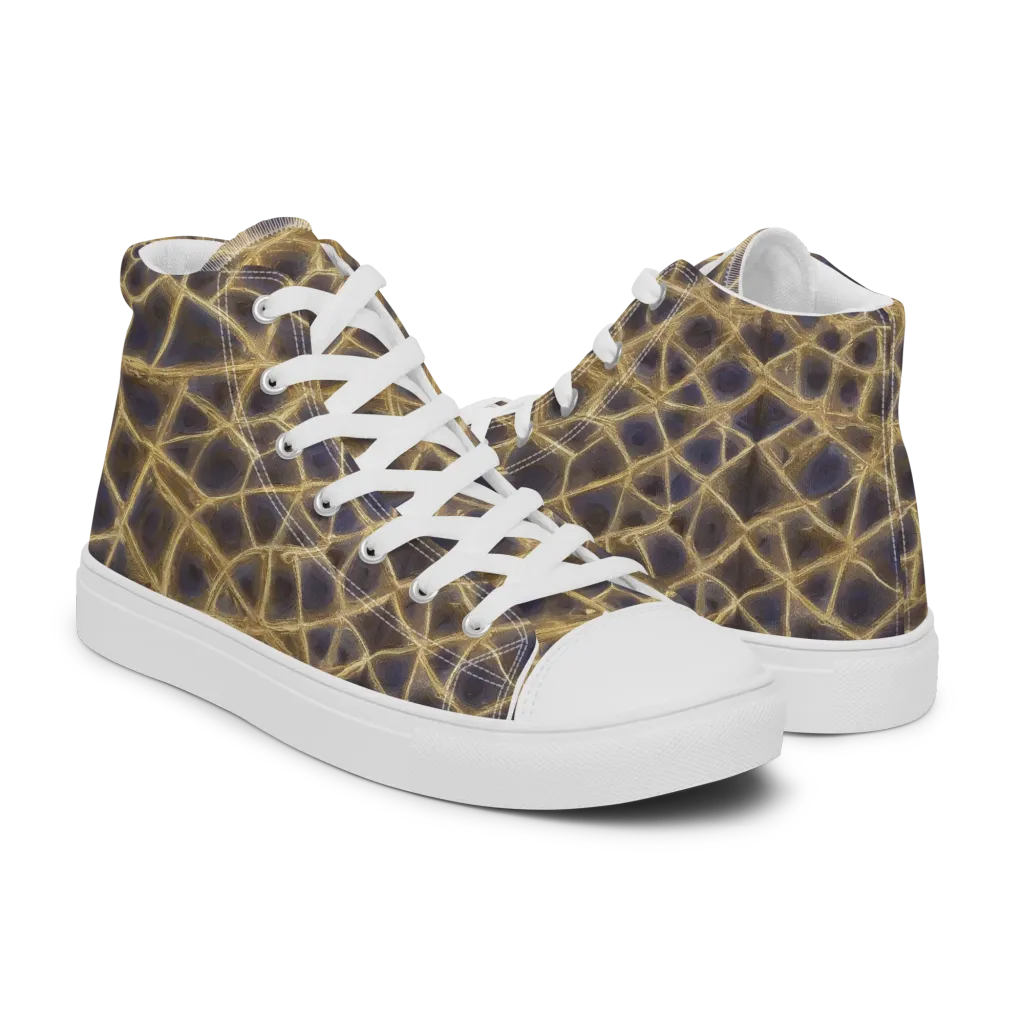 Gilded Labyrinth on Women's High Top Canvas Shoes — Right