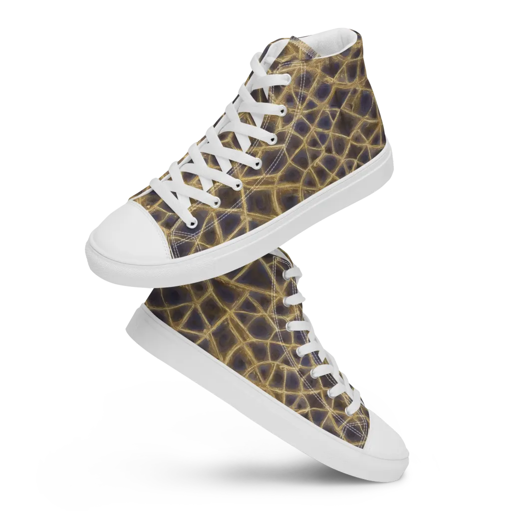 Gilded Labyrinth on Women's High Top Canvas Shoes — Front