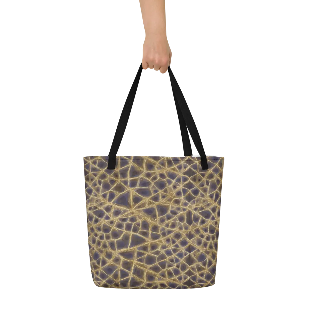 Gilded Labyrinth on Large Tote Bag W/ Pocket — Front