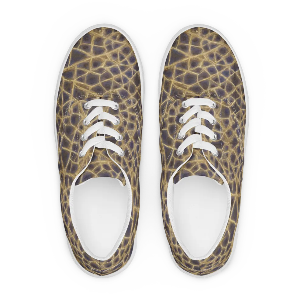 Gilded Labyrinth on Men's Lace-Up Canvas Shoes — Front