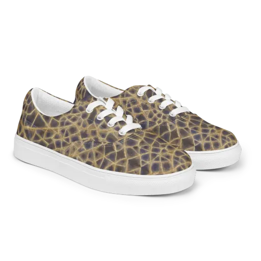 Gilded Labyrinth on a Men's Lace-Up Canvas Shoes