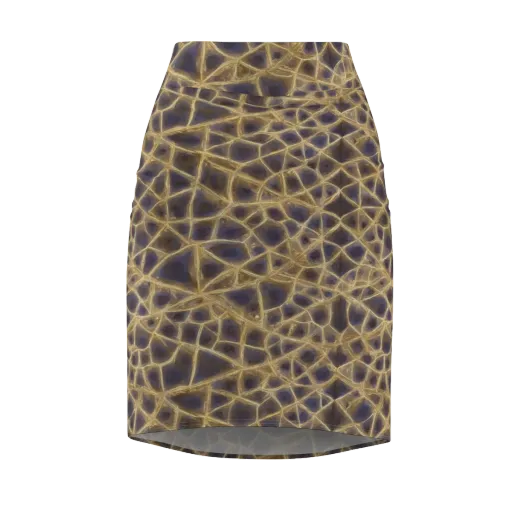 Gilded Labyrinth on a Pencil Skirt