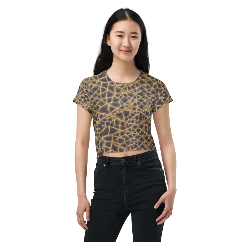 Gilded Labyrinth on Crop Tee — Front