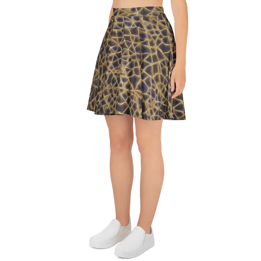 Gilded Labyrinth on Skater Skirt — Left