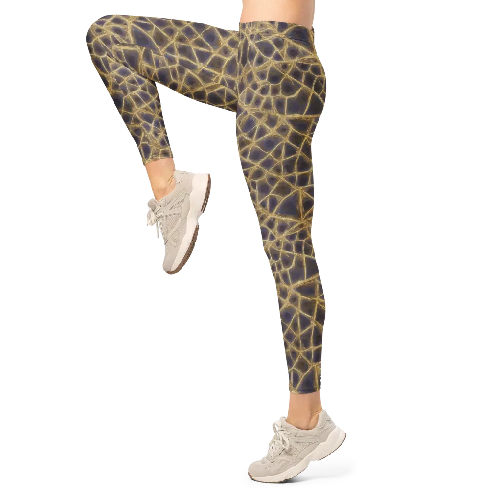 Gilded Labyrinth on Leggings — Left