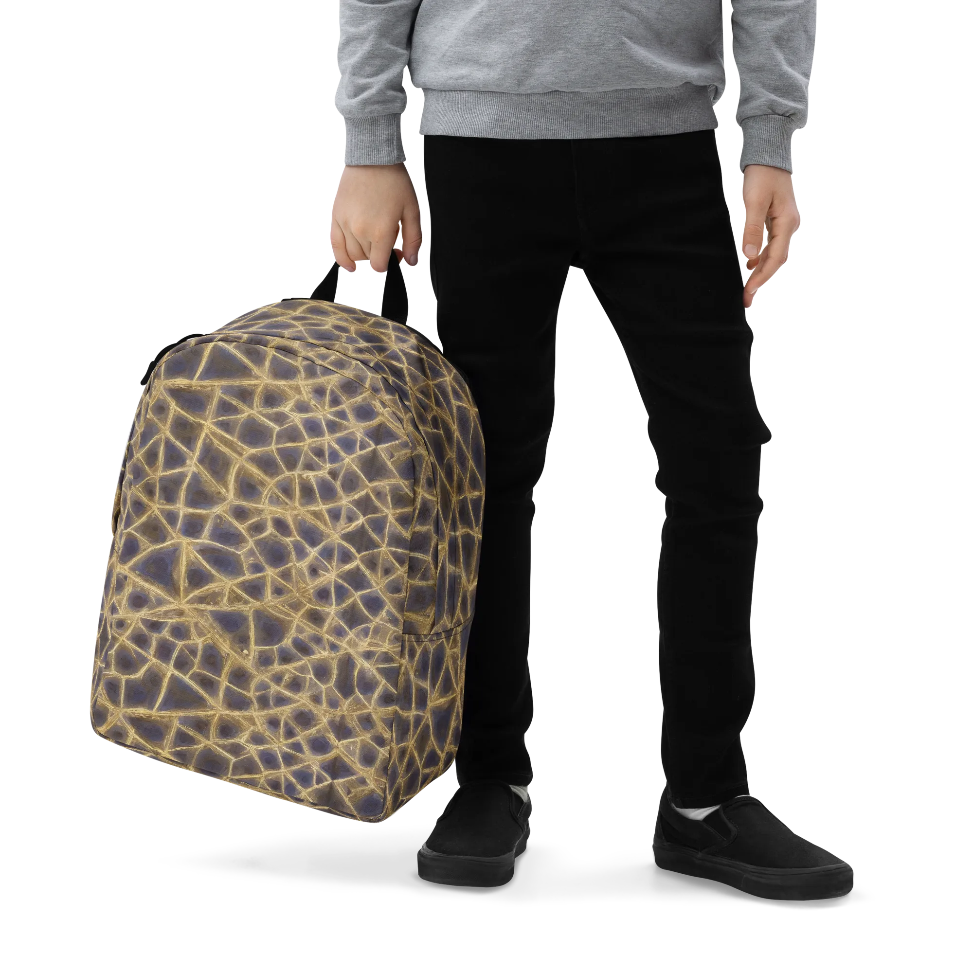 Gilded Labyrinth on Minimalist Backpack — Zoomed-in