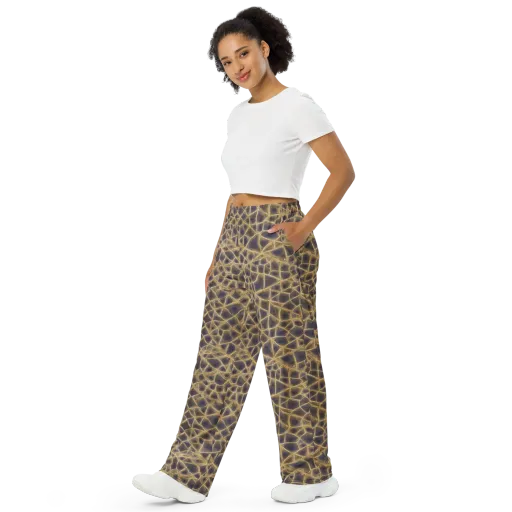 Gilded Labyrinth on a Wide-Leg Pants