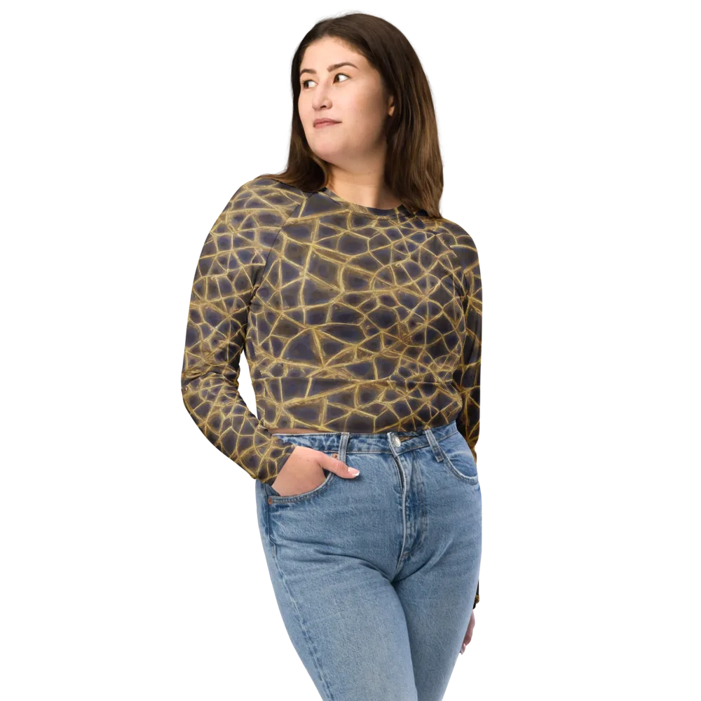 Gilded Labyrinth on Long Sleeve Crop Top — Front