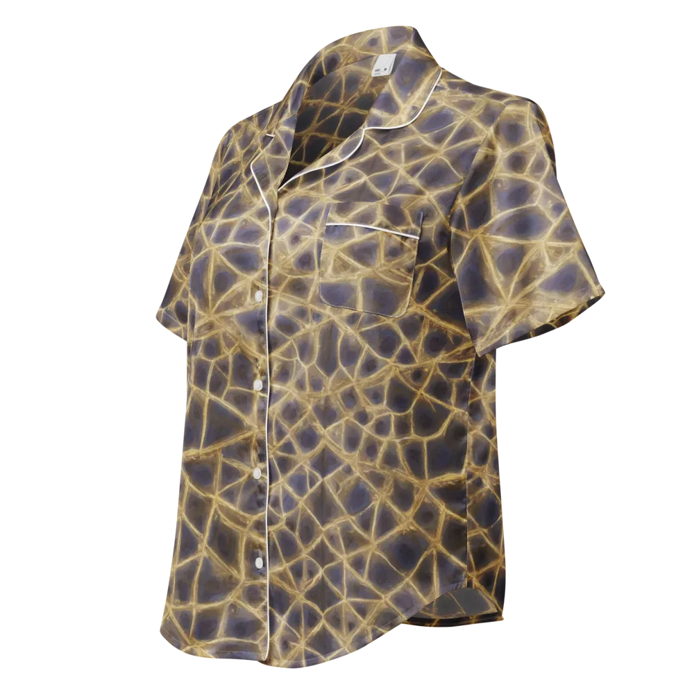 Gilded Labyrinth on Women's Short Sleeve Pajama Top — Left Front