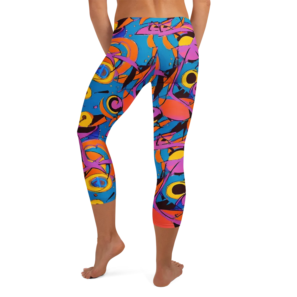 Hypercolor Maze on Capri Leggings — Back