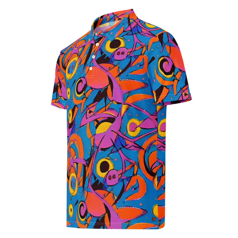 Hypercolor Maze on Men's Slim Fit Polo Shirt — Left Front