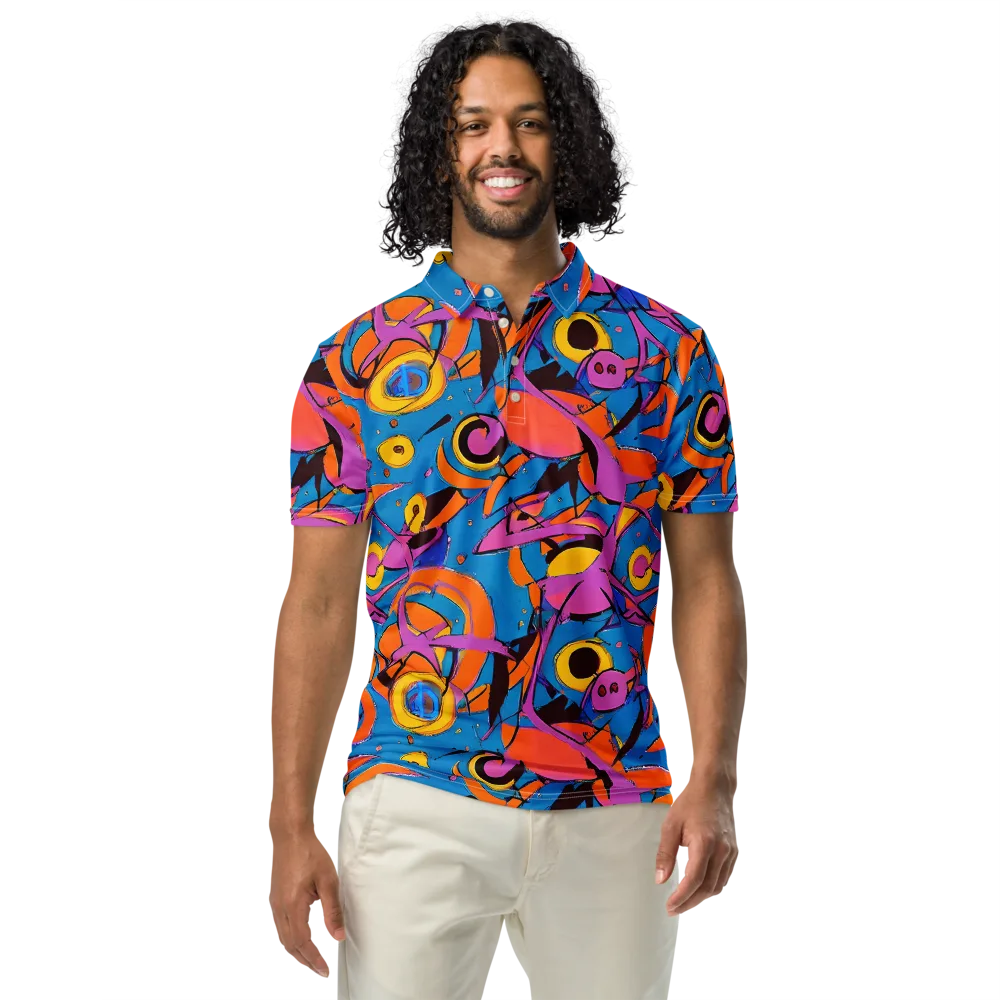 Hypercolor Maze on Men's Slim Fit Polo Shirt — Front