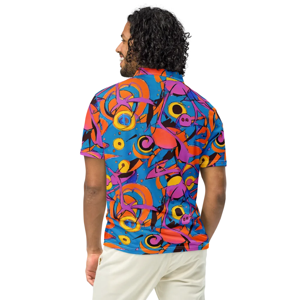 Hypercolor Maze on Men's Slim Fit Polo Shirt — Back