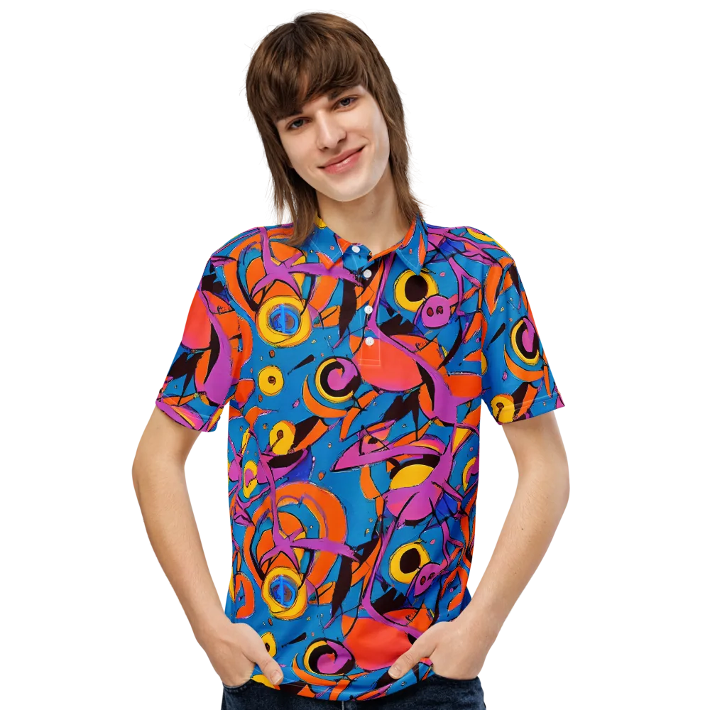 Hypercolor Maze on Men's Slim Fit Polo Shirt — Front