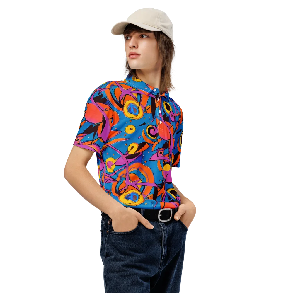 Hypercolor Maze on Men's Slim Fit Polo Shirt — Right Front