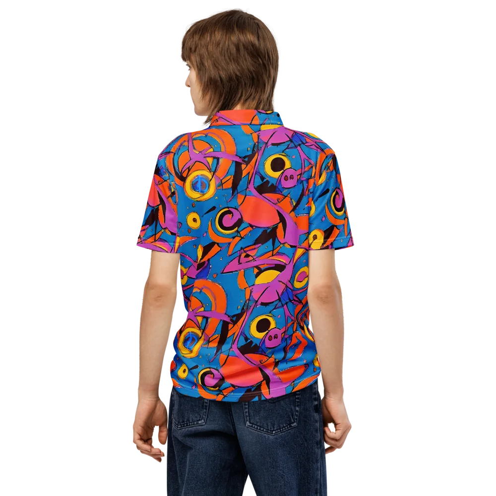 Hypercolor Maze on Men's Slim Fit Polo Shirt — Back