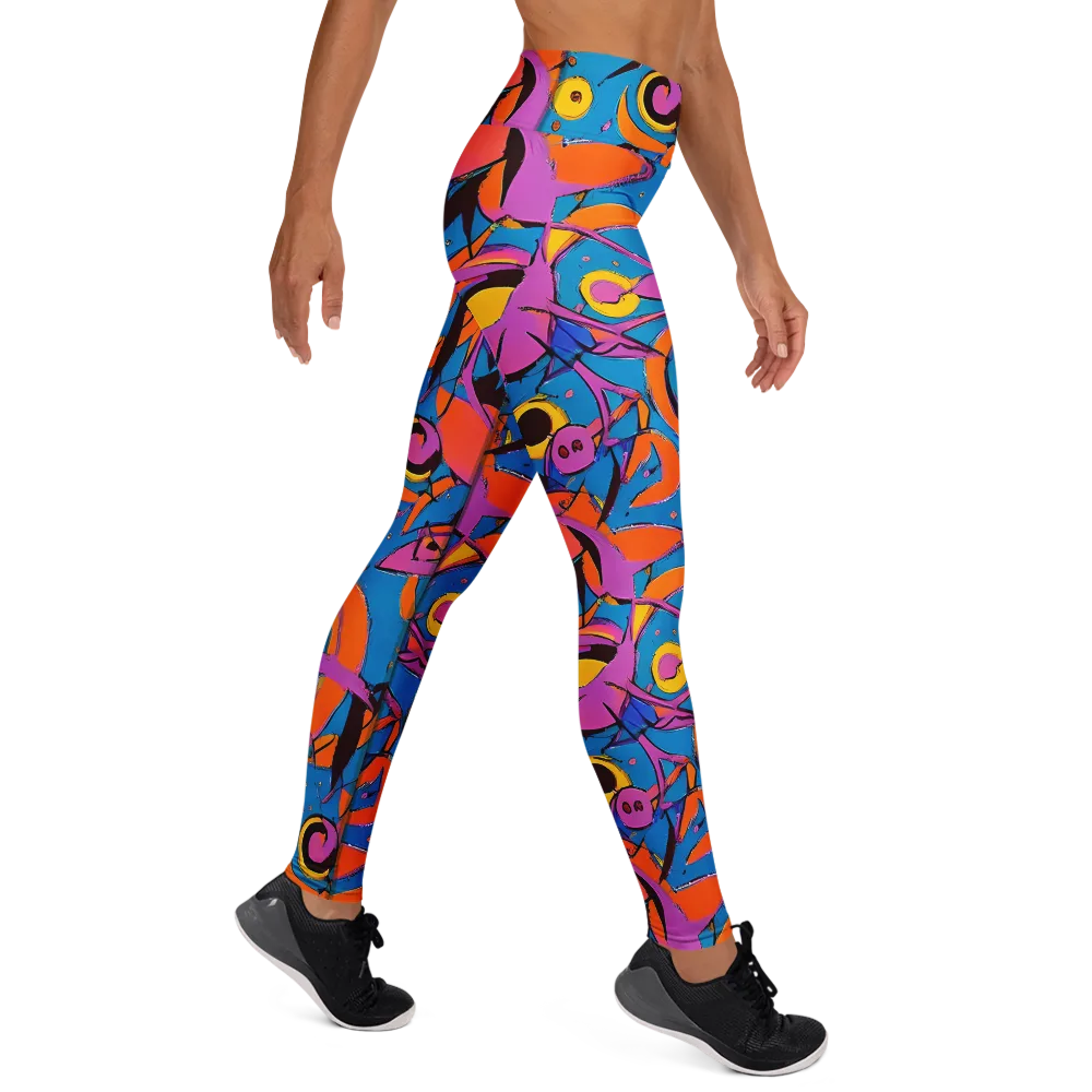 Hypercolor Maze on Yoga Leggings — Right