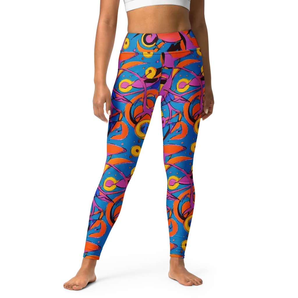Hypercolor Maze on Yoga Leggings — Front