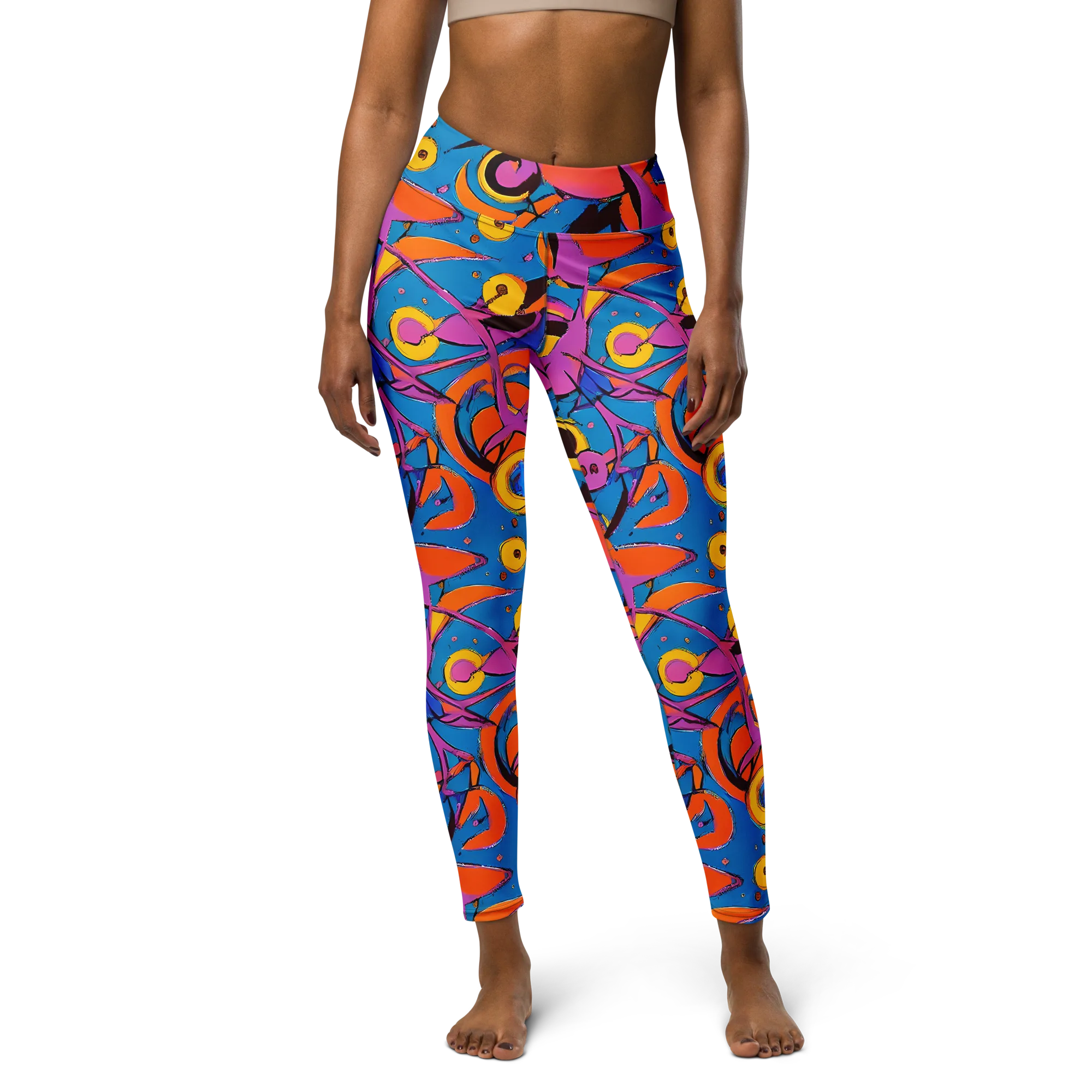 Hypercolor Maze on Yoga Leggings — Front