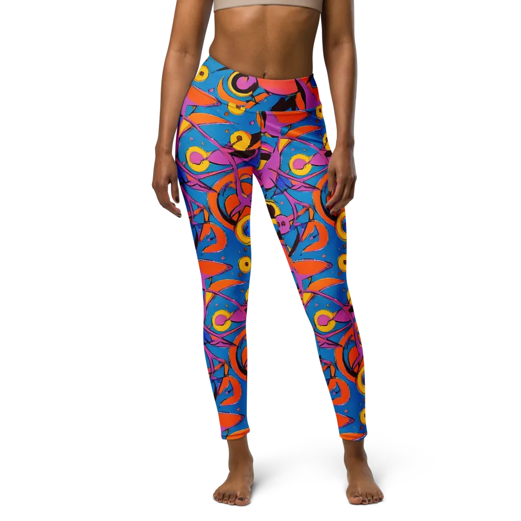 Hypercolor Maze on Yoga Leggings — Front