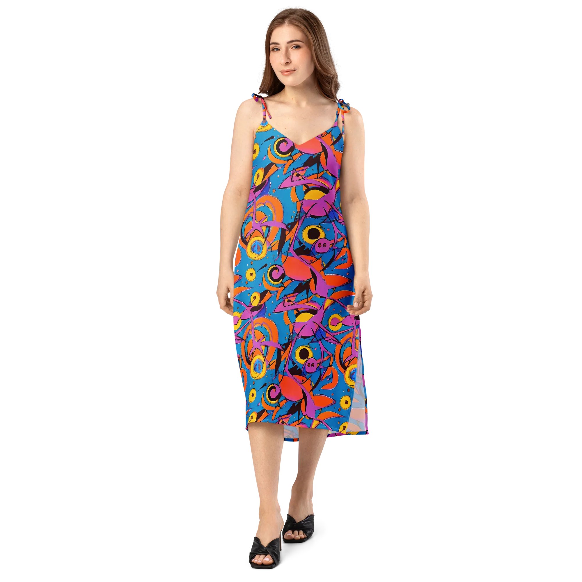 Hypercolor Maze on Slip Dress — Front