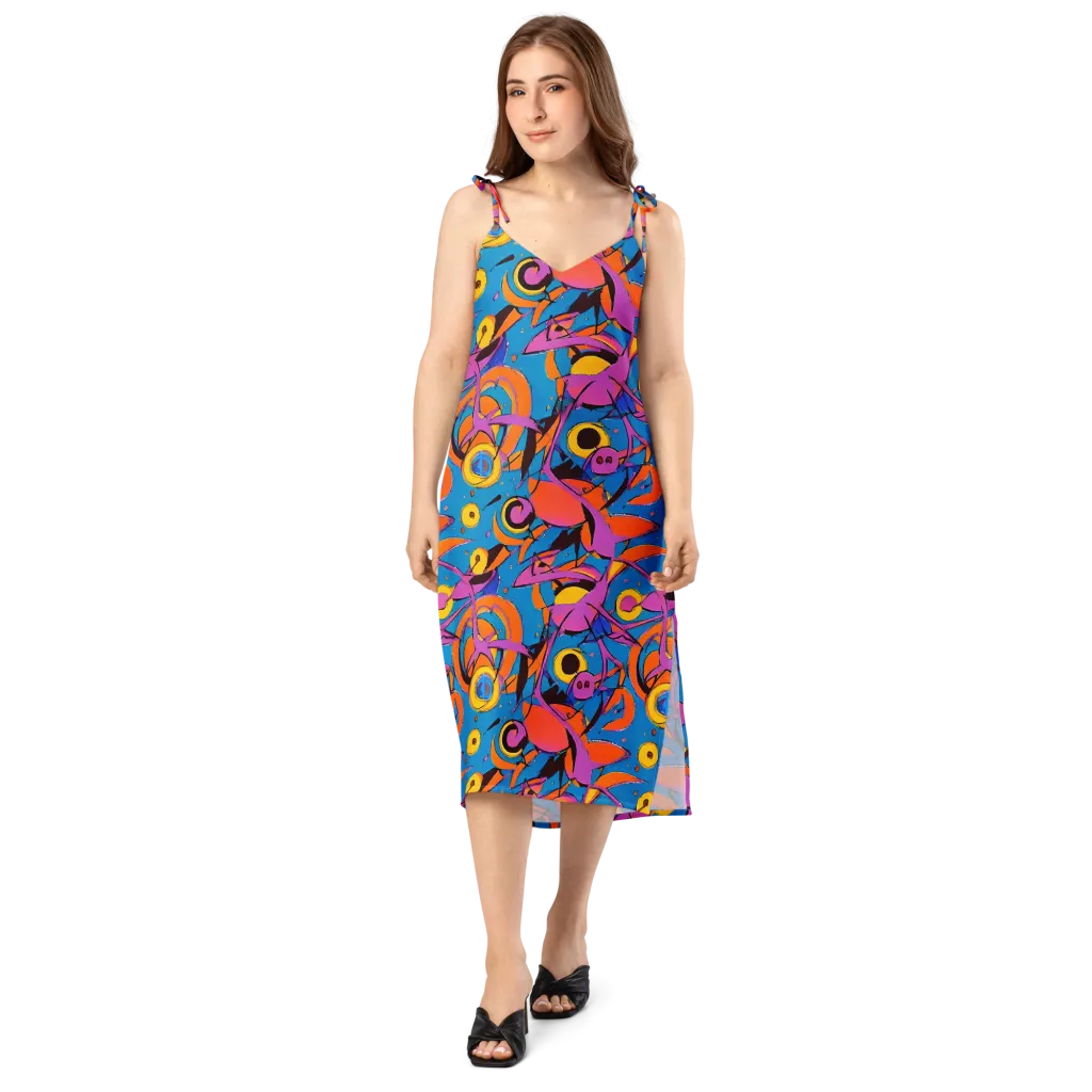 Hypercolor Maze on Slip Dress — Front