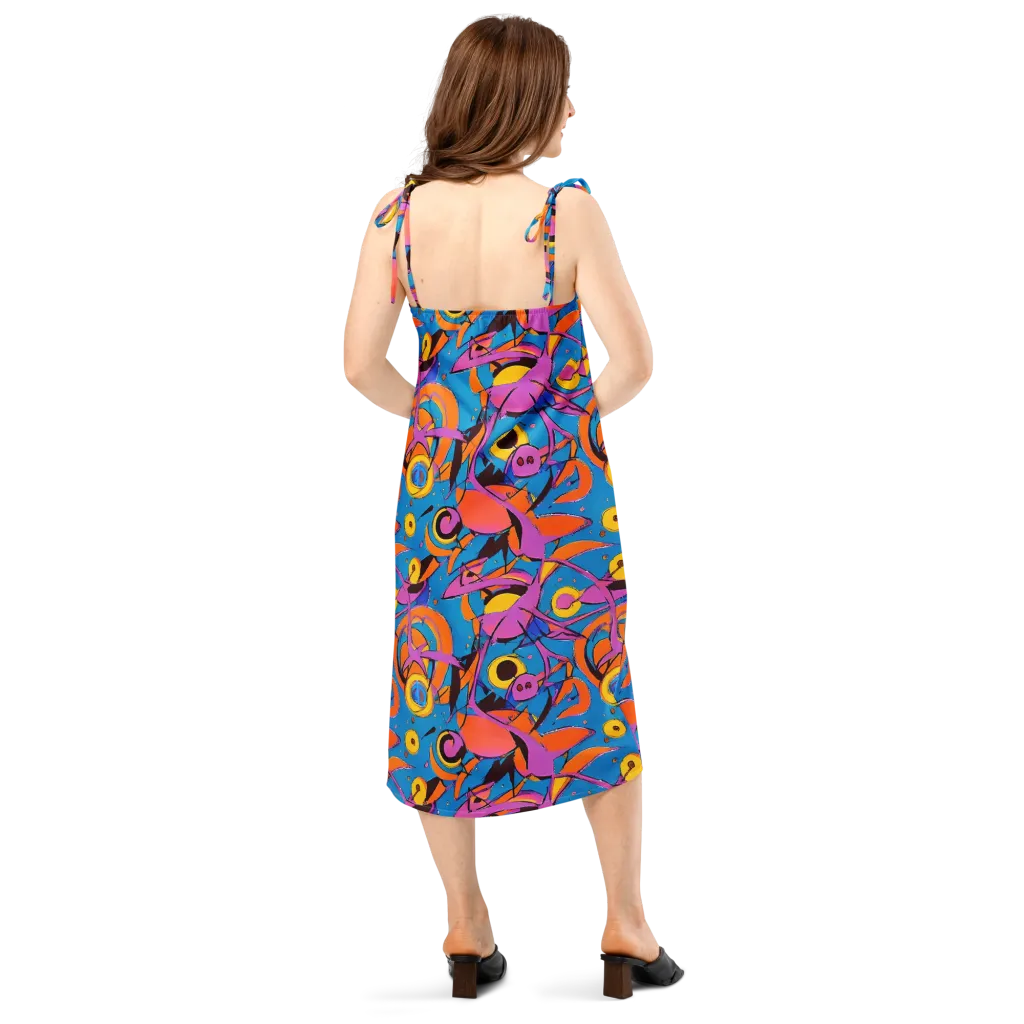 Hypercolor Maze on Slip Dress — Back