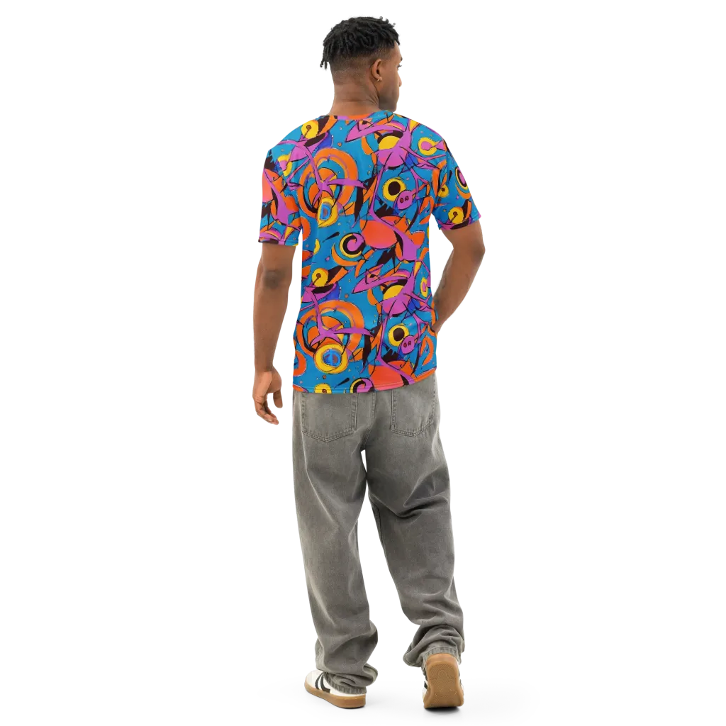 Hypercolor Maze on Men's Cotton Crew Neck T-Shirt — Back