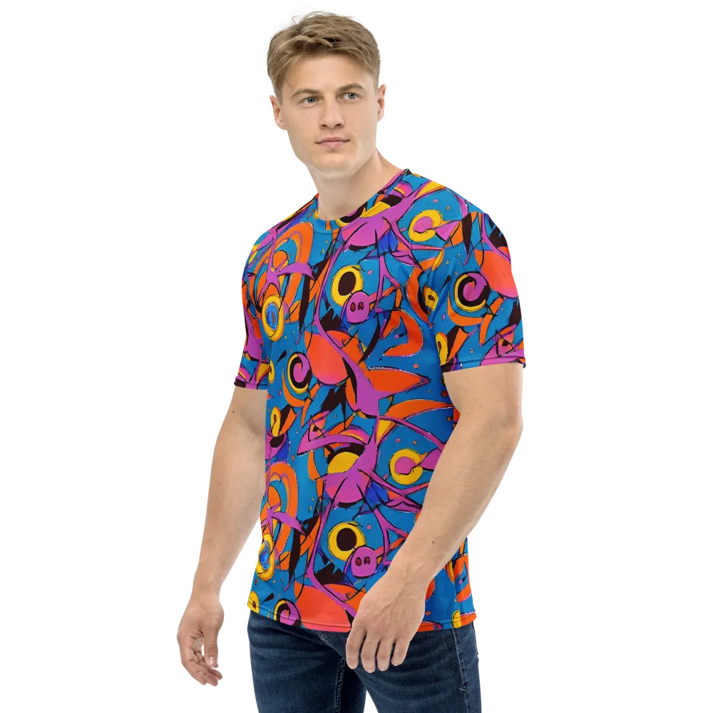 Hypercolor Maze on Men's Crew Neck T-Shirt — Left