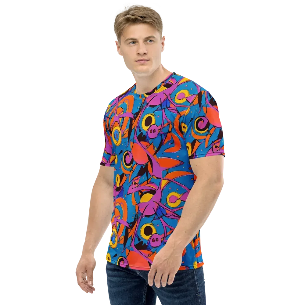 Hypercolor Maze on Men's Crew Neck T-Shirt — Left