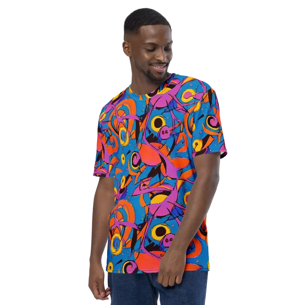 Hypercolor Maze on Men's Crew Neck T-Shirt — Left