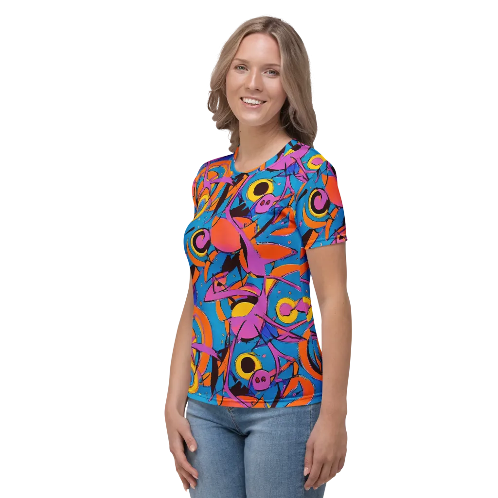 Hypercolor Maze on Women's Crew Neck T-Shirt — Left