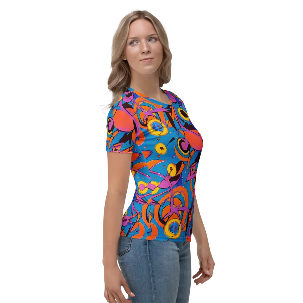 Hypercolor Maze on Women's Crew Neck T-Shirt — Right