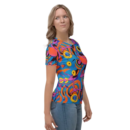 Hypercolor Maze on a Women's Crew Neck T-Shirt
