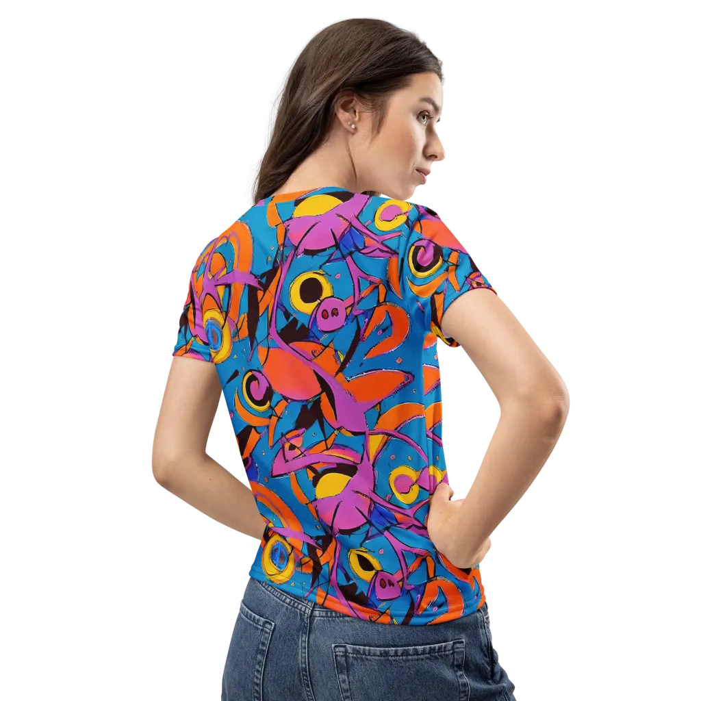 Hypercolor Maze on Women's Crew Neck T-Shirt — Back