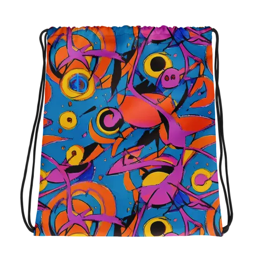 Hypercolor Maze on a Drawstring Bag