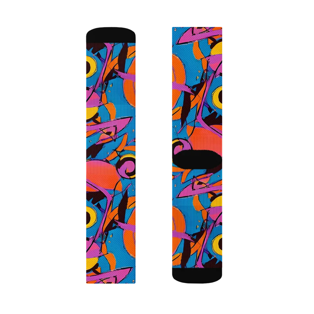 Hypercolor Maze on Socks — Left Sock