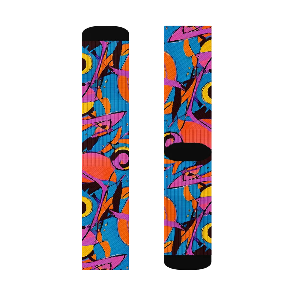 Hypercolor Maze on Socks — Right Sock