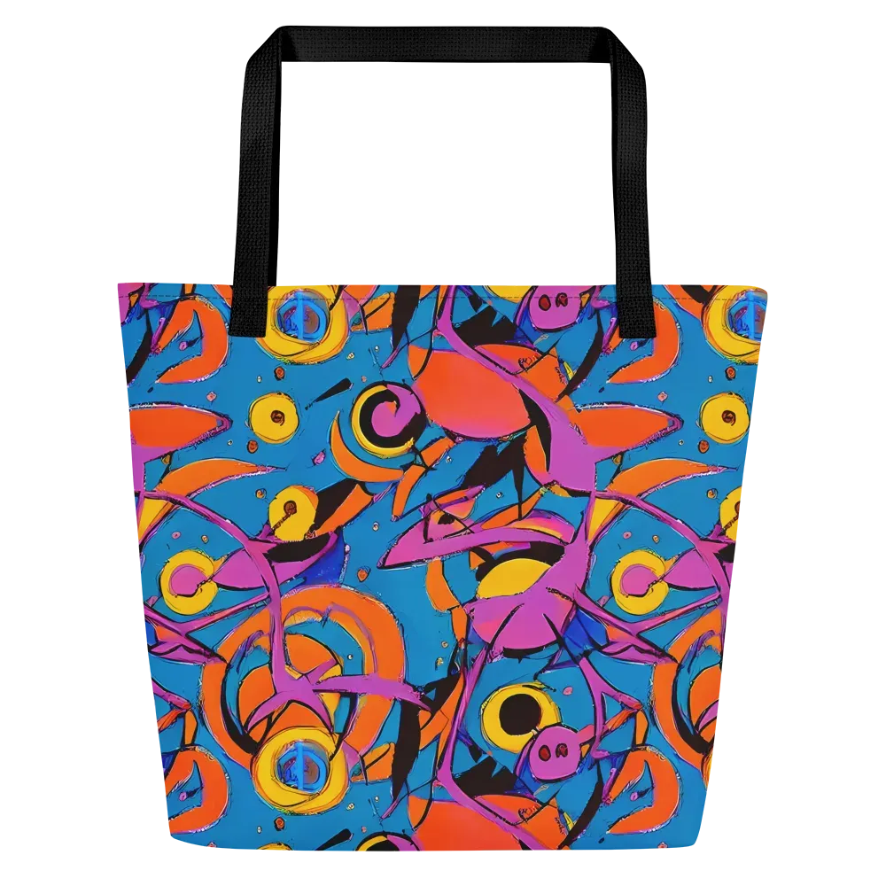 Hypercolor Maze on Large Tote Bag W/ Pocket — Front