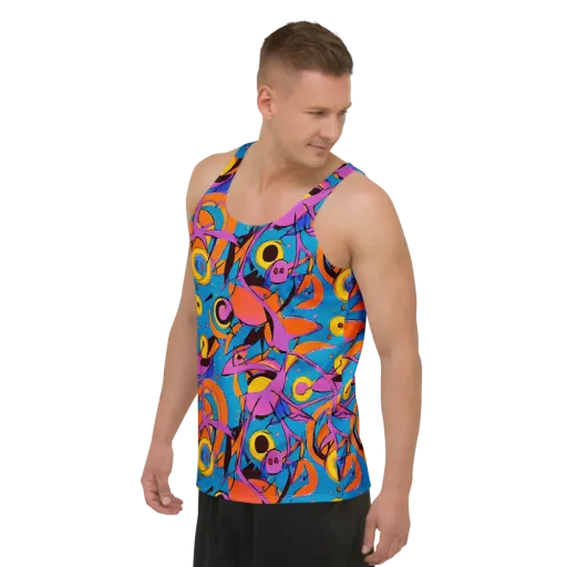 Hypercolor Maze on a Men's Tank Top