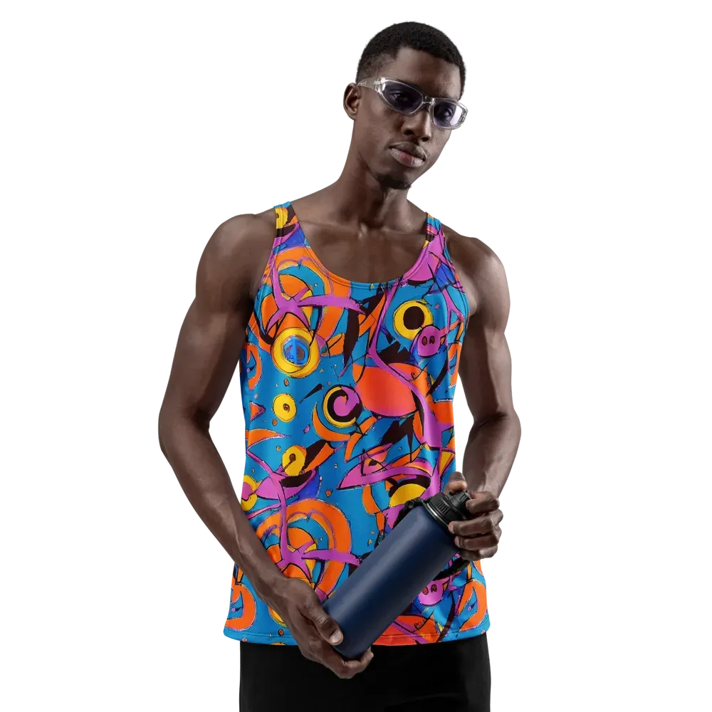Hypercolor Maze on Men's Tank Top — Front