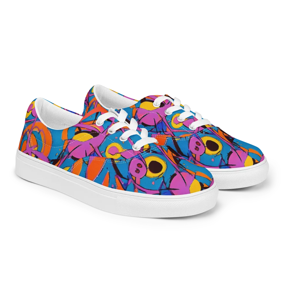 Hypercolor Maze on Men's Lace-Up Canvas Shoes — Right Front