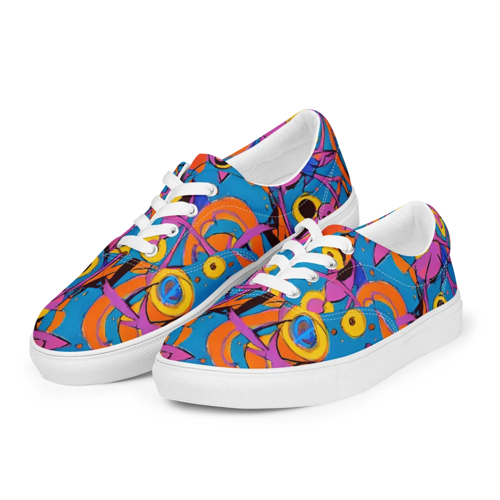 Hypercolor Maze on Men's Lace-Up Canvas Shoes — Left Front