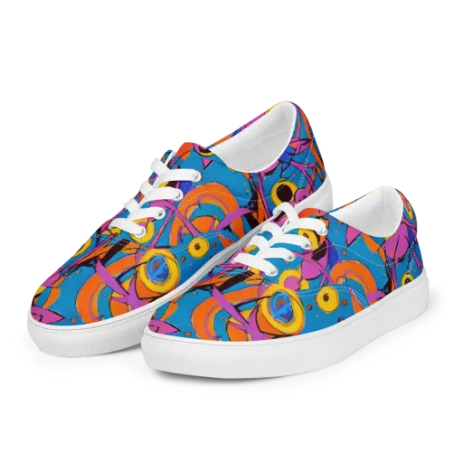 Hypercolor Maze on a Men's Lace-Up Canvas Shoes