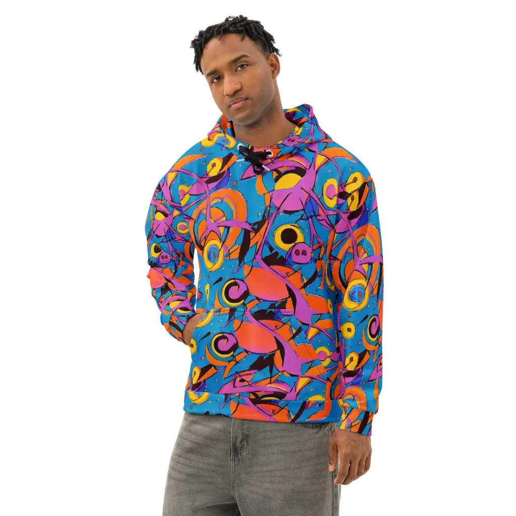 Hypercolor Maze on Cotton Hoodie — Left Front