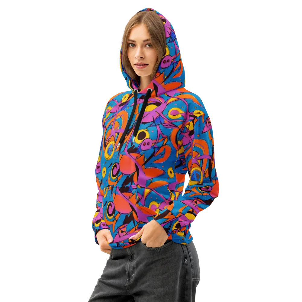 Hypercolor Maze on Cotton Hoodie — Left Front