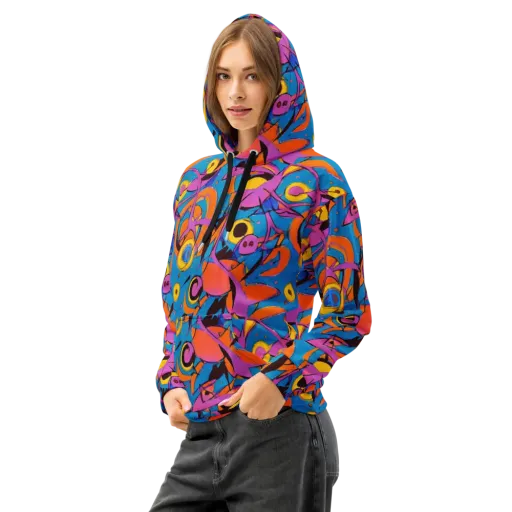 Hypercolor Maze on a Cotton Hoodie